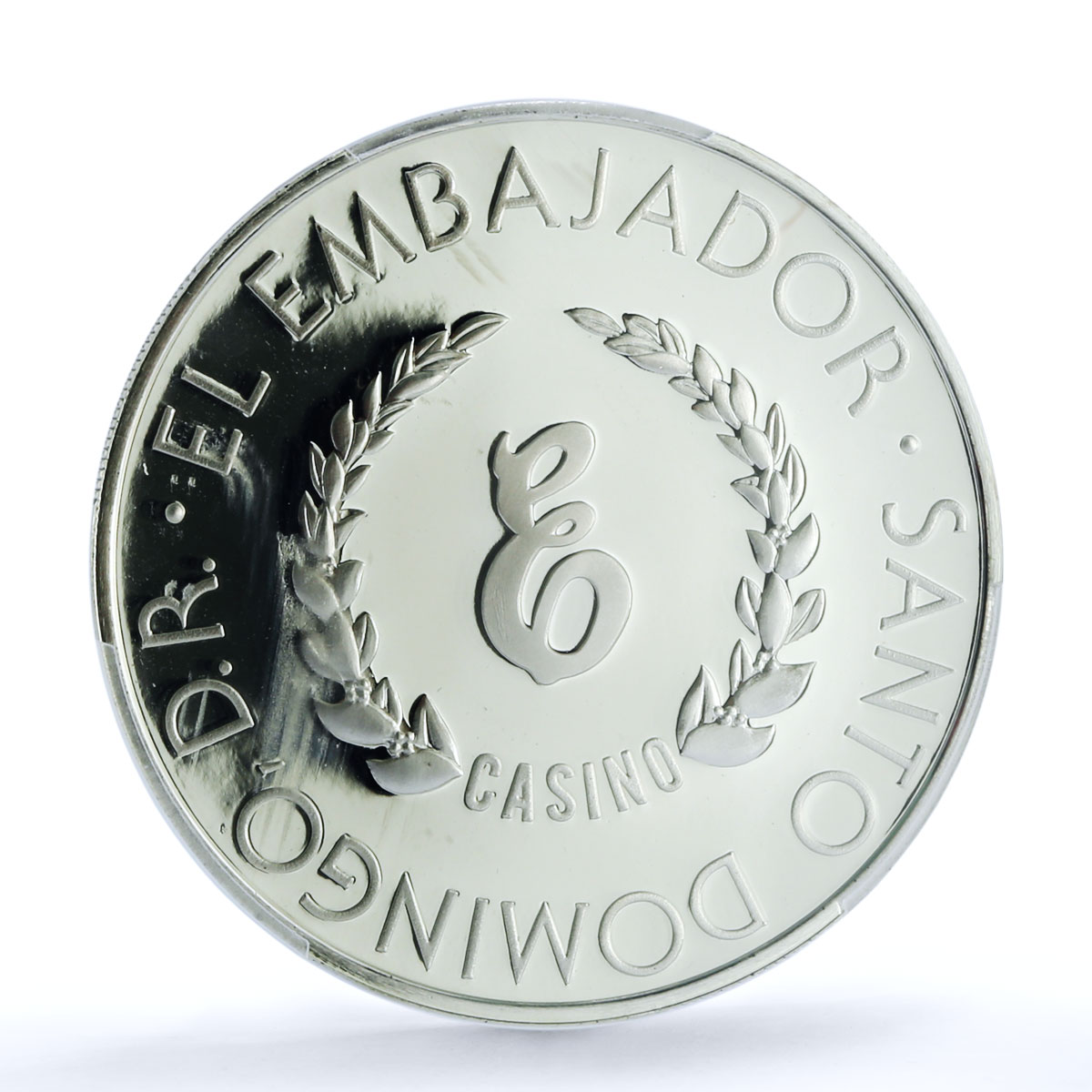 Santo Domingo El Embajador Casino Fantasy Token PR70 PCGS silver 1986 - 1988 Santo Domingo El Embajador Casino Fantasy Token PR70 PCGS silver 1986 - 1988