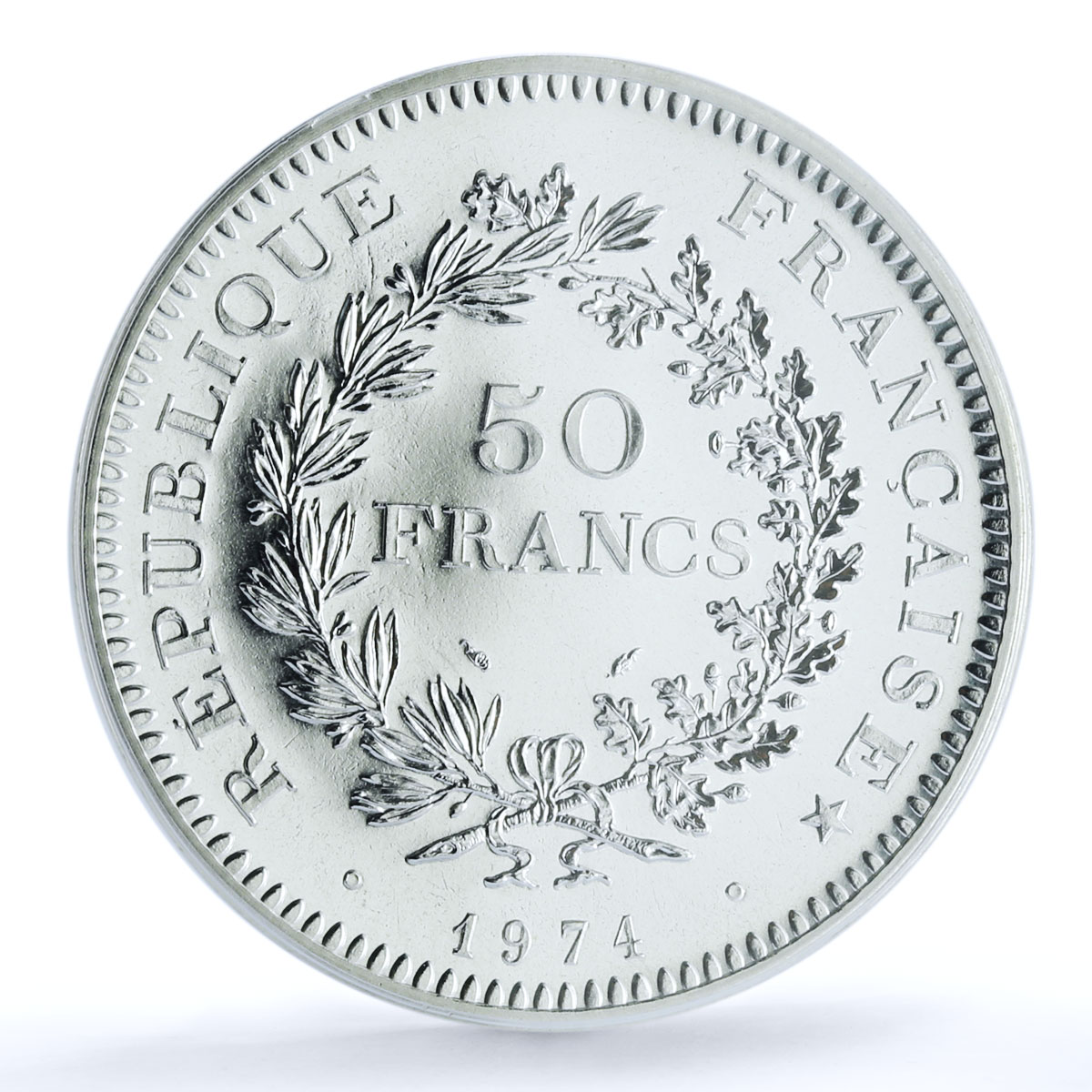 France 50 francs Hercules KM-941.1 Gad-882 F-427 MS 68 PCGS silver coin 1974