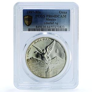 Mexico 1 onza Libertad Angel of Independence KM-613 PR 64 PCGS silver coin 1997
