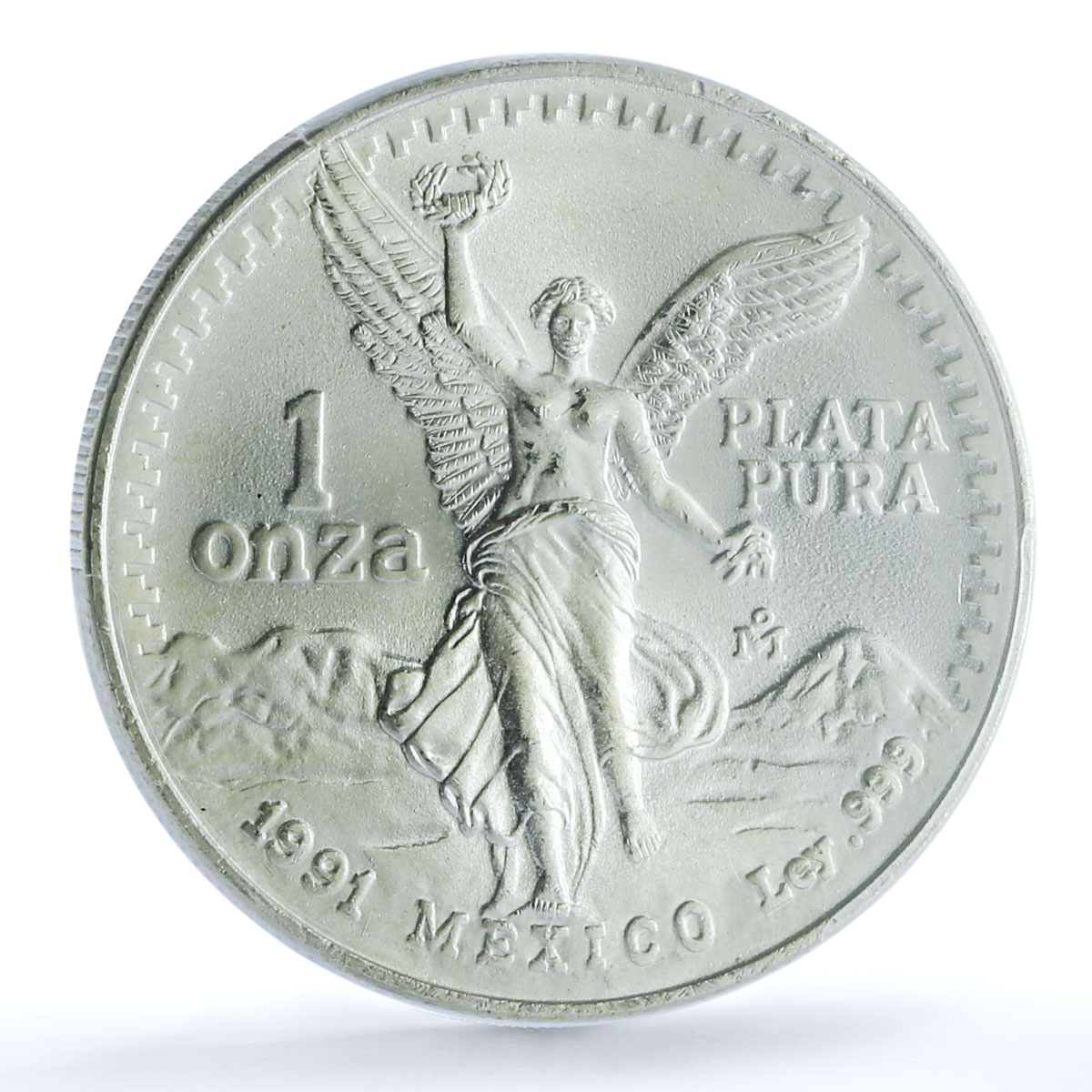 Mexico 1 onza Libertad Angel of Independence KM-494.2 MS69 PCGS silver coin 1991 Mexico 1 onza Libertad Angel of Independence KM-494.2 MS69 PCGS silver coin 1991