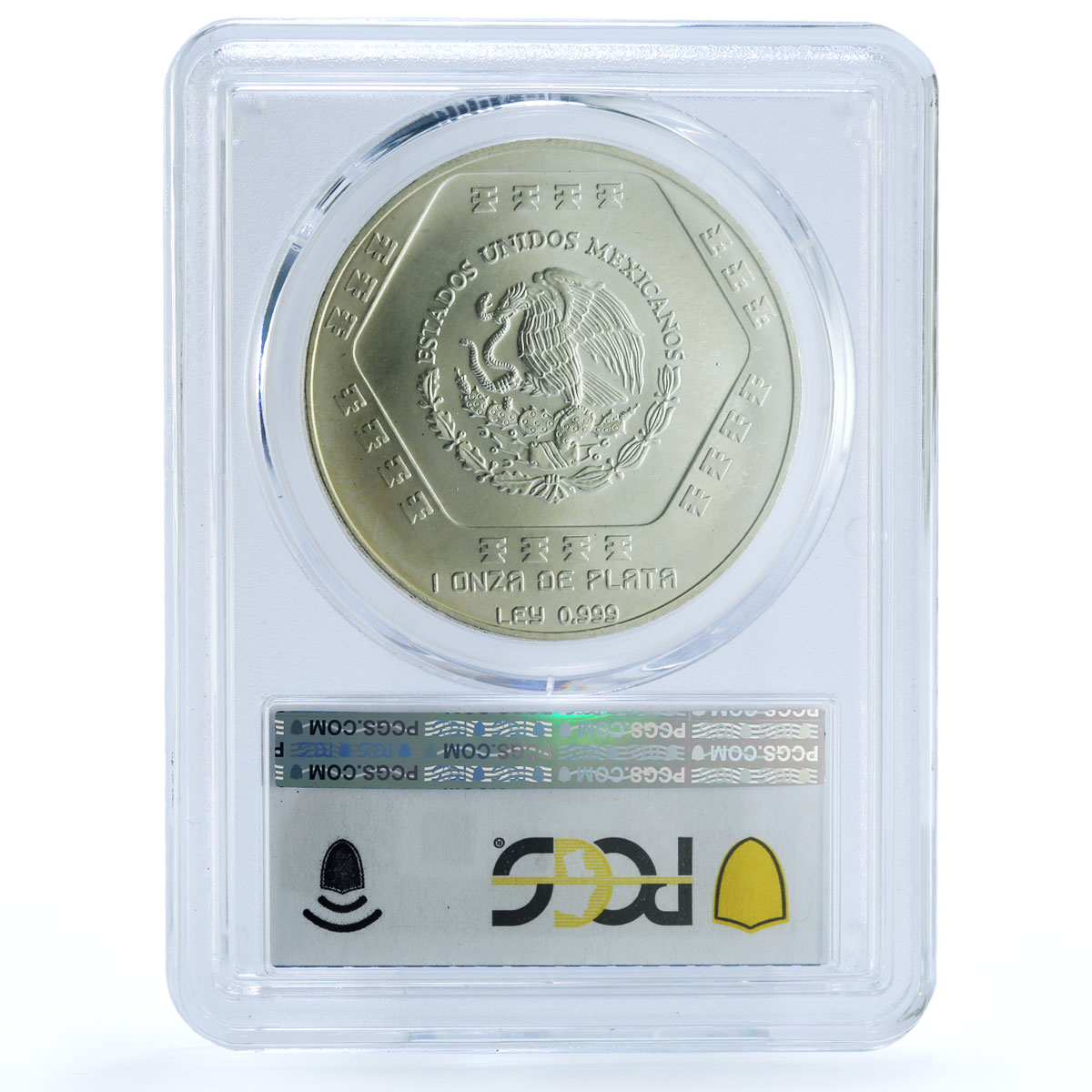 Mexico 5 pesos Chaac Mool KM-574 Precolombina Maya MS 66 PCGS silver coin 1994