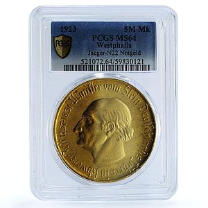 Germany Westphalia 5000000 mark von Stein Notgeld J. N-21 MS 64 PCGS coin 1923