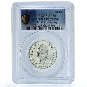 French Polynesia 20 francs Piedfort KM-9 P23 SP 65 PCGS silver coin 1979