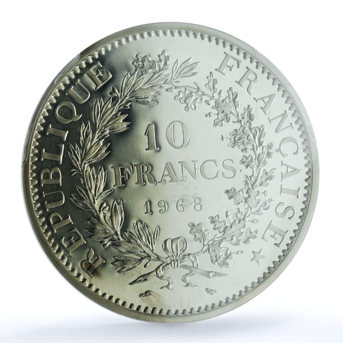 France 10 francs Hercules Piedfort KM-932 P406 SP 67 PCGS silver coin 1968