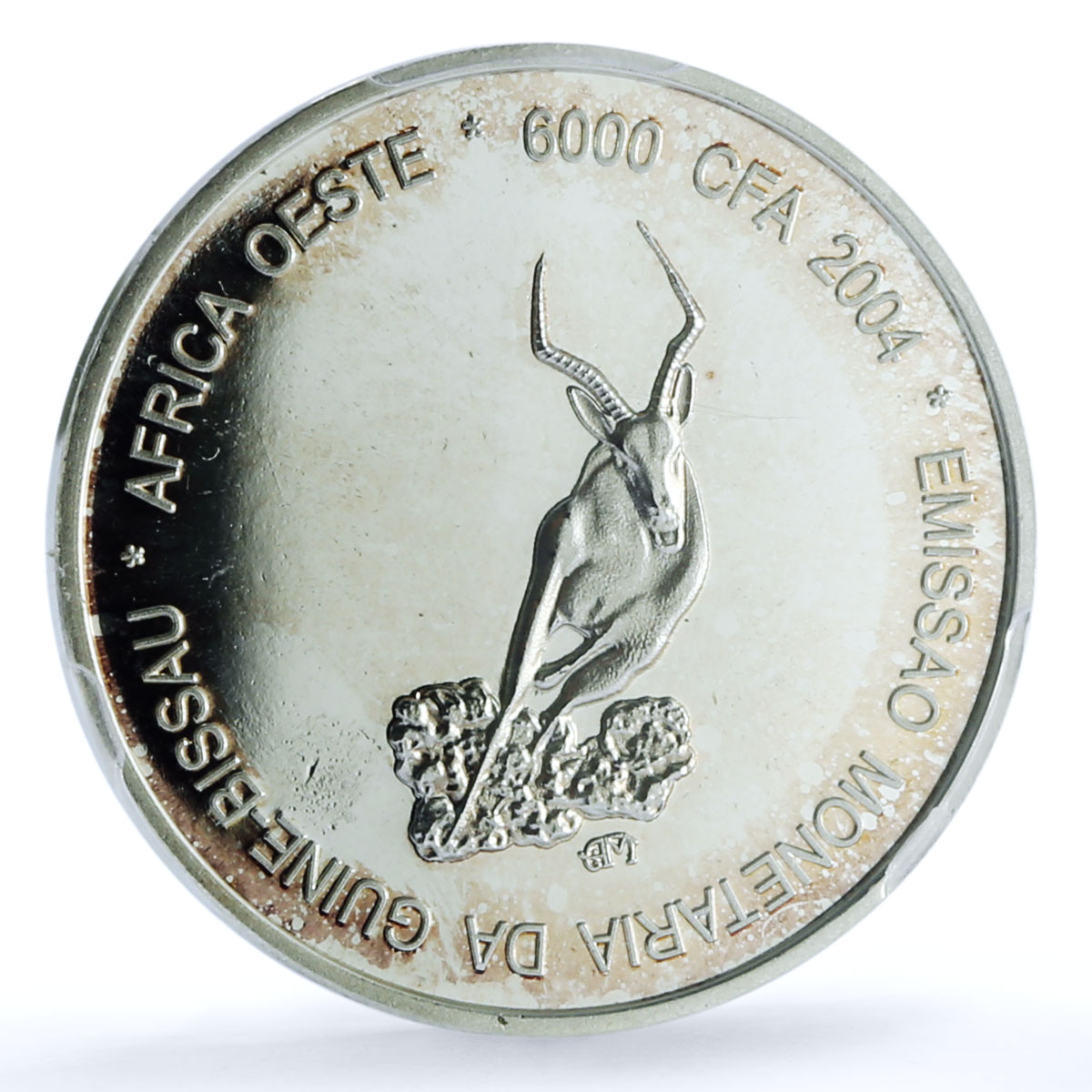 Guinea-Bissau 6000 francs CFA 100 Africa Gazelle MS 65 PCGS silver coin 2004 Guinea-Bissau 6000 francs CFA 100 Africa Gazelle MS 65 PCGS silver coin 2004