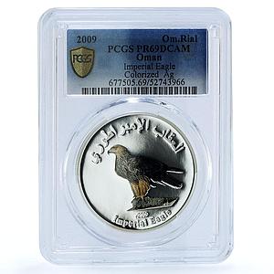 Oman 1 rial Imperial Eagle KM-187 Bird Fauna PR 69 PCGS silver coin 2009
