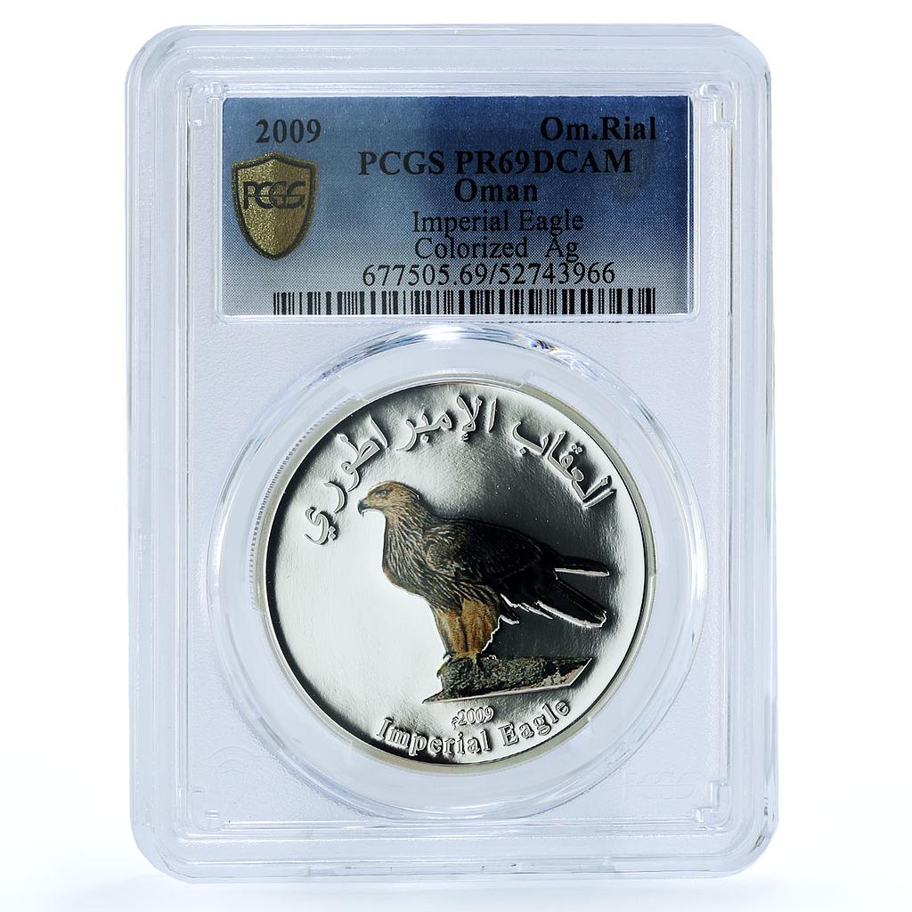 Oman 1 rial Imperial Eagle KM-187 Bird Fauna PR 69 PCGS silver coin 2009 Oman 1 rial Imperial Eagle KM-187 Bird Fauna PR 69 PCGS silver coin 2009