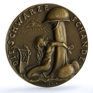 Germany Weimar Die Schwarze Schande Rhineland Kienast-262 bronze medal 1920