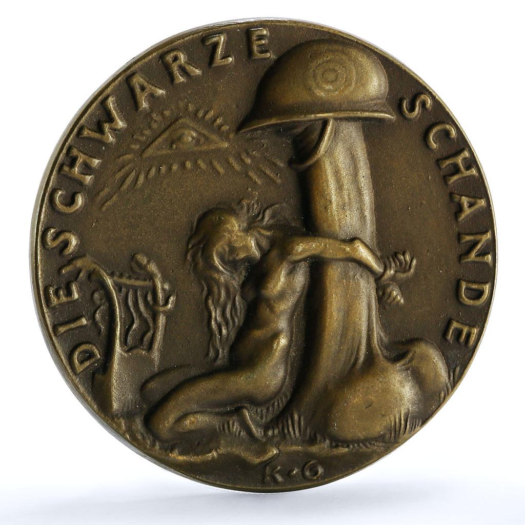 Germany Weimar Die Schwarze Schande Rhineland Kienast-262 bronze medal 1920