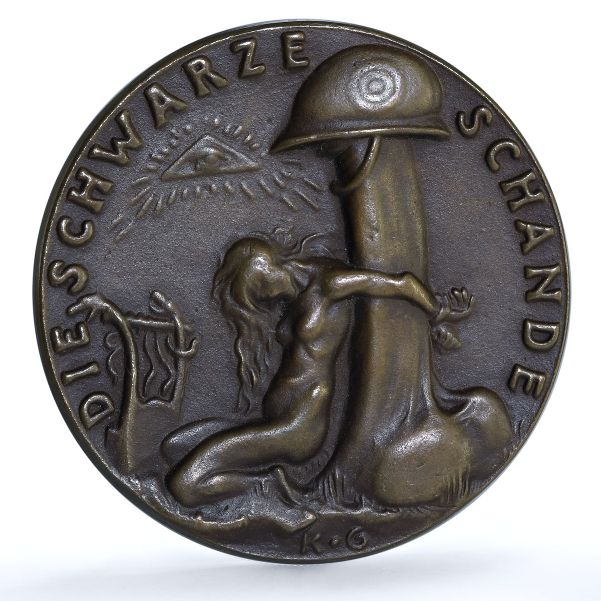 Germany Weimar Die Schwarze Schande Rhineland Kienast-262 bronze medal 1920