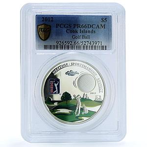 Cook Islands 5 dollars PGA Golf Club KM-1450 Sports PR 66 PCGS silver coin 2012