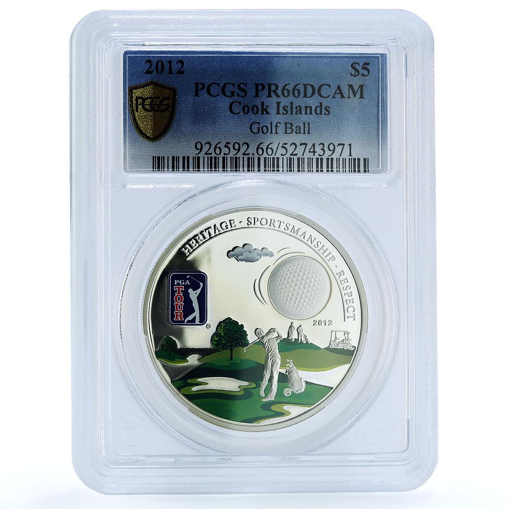 Cook Islands 5 dollars PGA Golf Club KM-1450 Sports PR 66 PCGS silver coin 2012 Cook Islands 5 dollars PGA Golf Club KM-1450 Sports PR 66 PCGS silver coin 2012