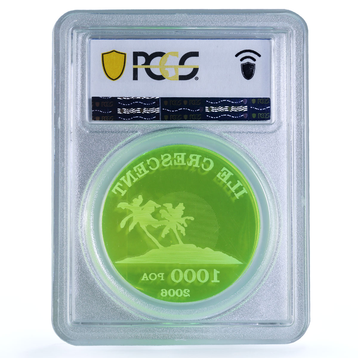 French Polynesia 1000 poa Crescent Island X#2 MS 69 PCGS plastic coin 2006 French Polynesia 1000 poa Crescent Island X#2 MS 69 PCGS plastic coin 2006