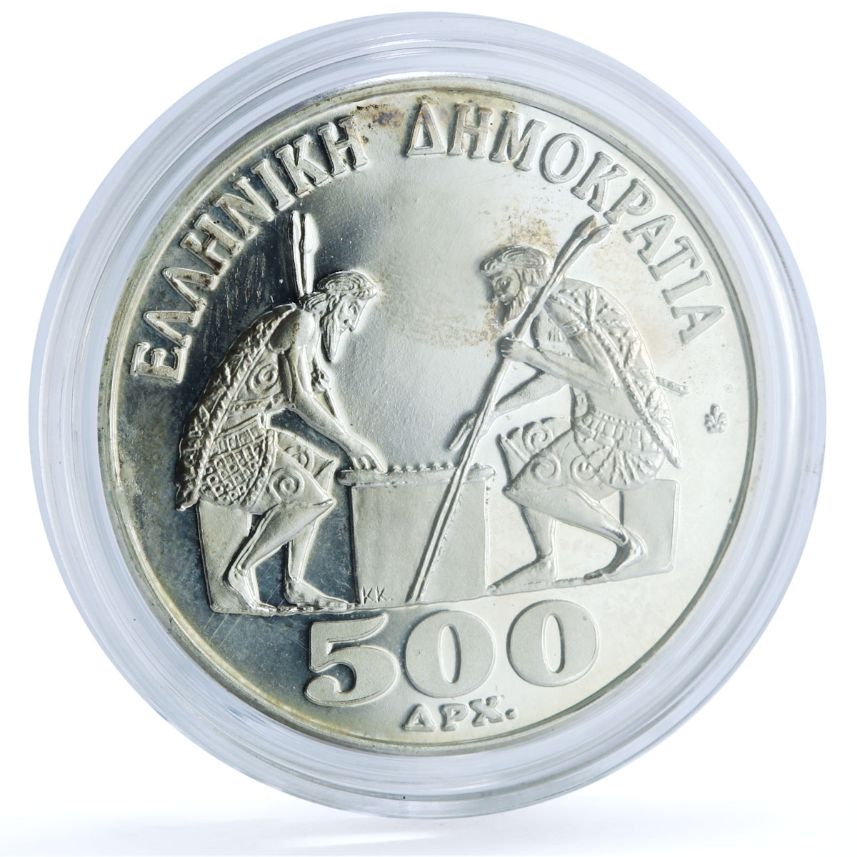 Greece 500 drachmes Chess Olympics Thessaloniki KM-153 proof silver coin 1988