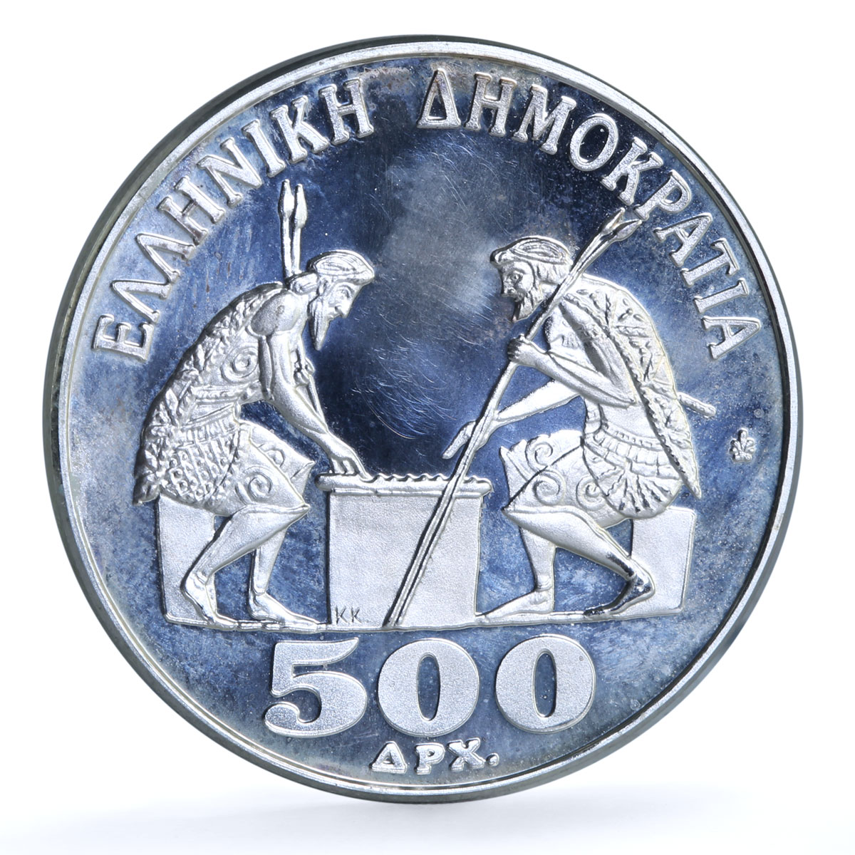 Greece 500 drachmes Chess Olympics Thessaloniki KM-153 proof silver coin 1988