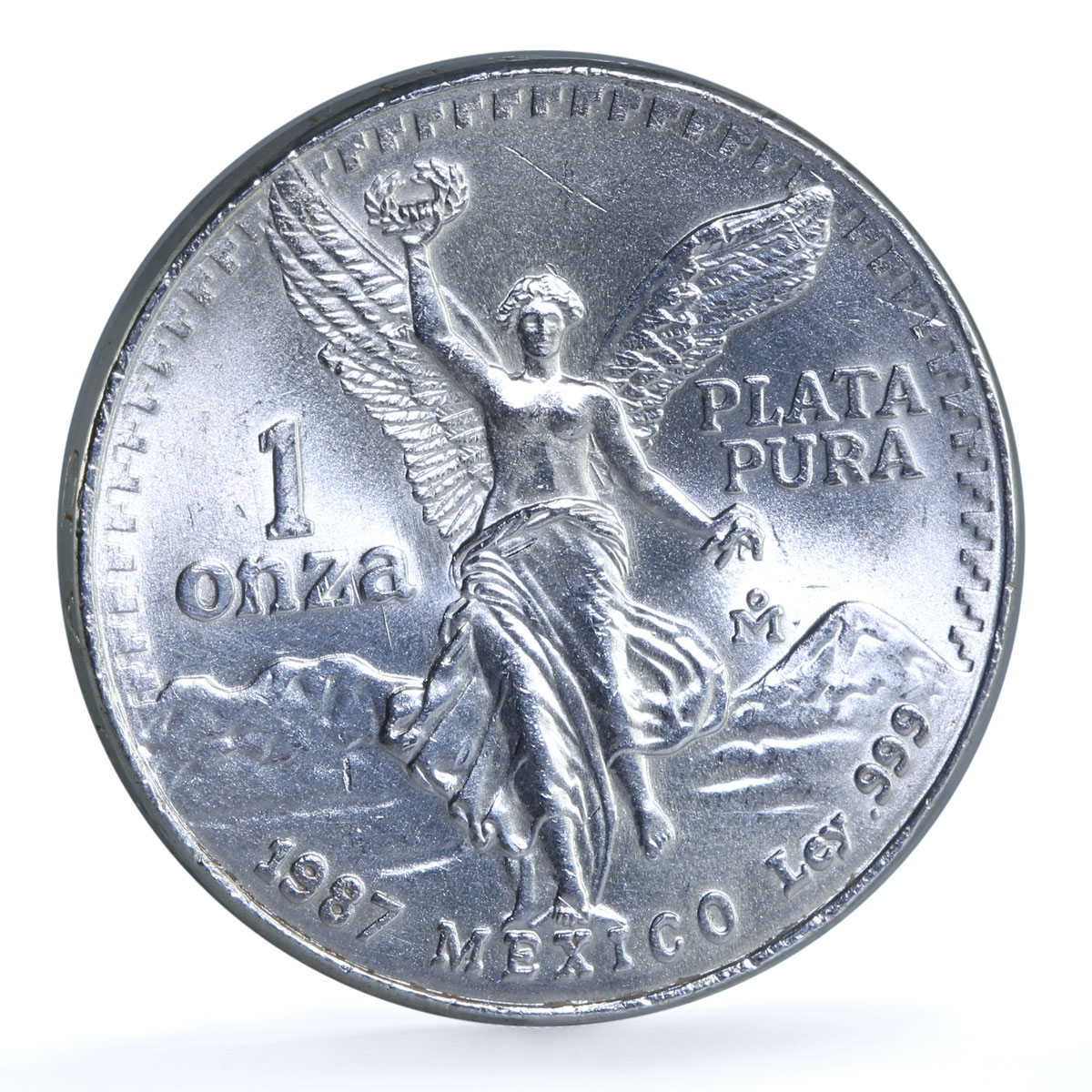 Mexico 1 onza Libertad Angel of Independence KM-494.1 Bullion silver coin 1987