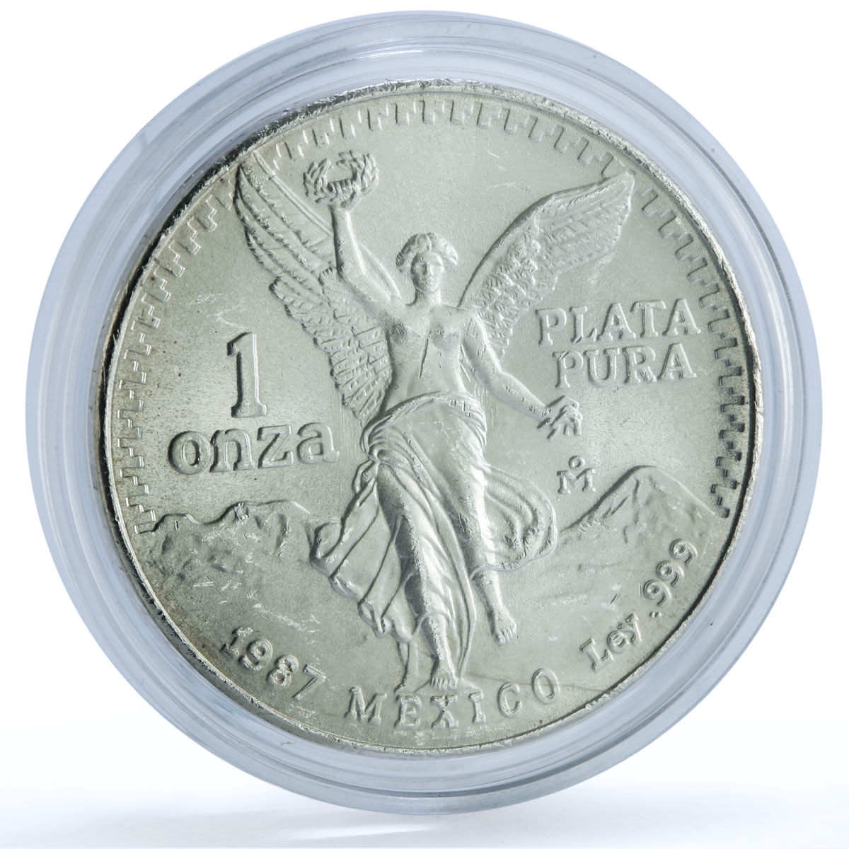 Mexico 1 onza Libertad Angel of Independence KM-494.1 Bullion silver coin 1987 Mexico 1 onza Libertad Angel of Independence KM-494.1 Bullion silver coin 1987