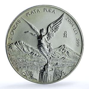 Mexico 2 onzas Libertad Angel of Independence KM-614 Bullion silver coin 2004
