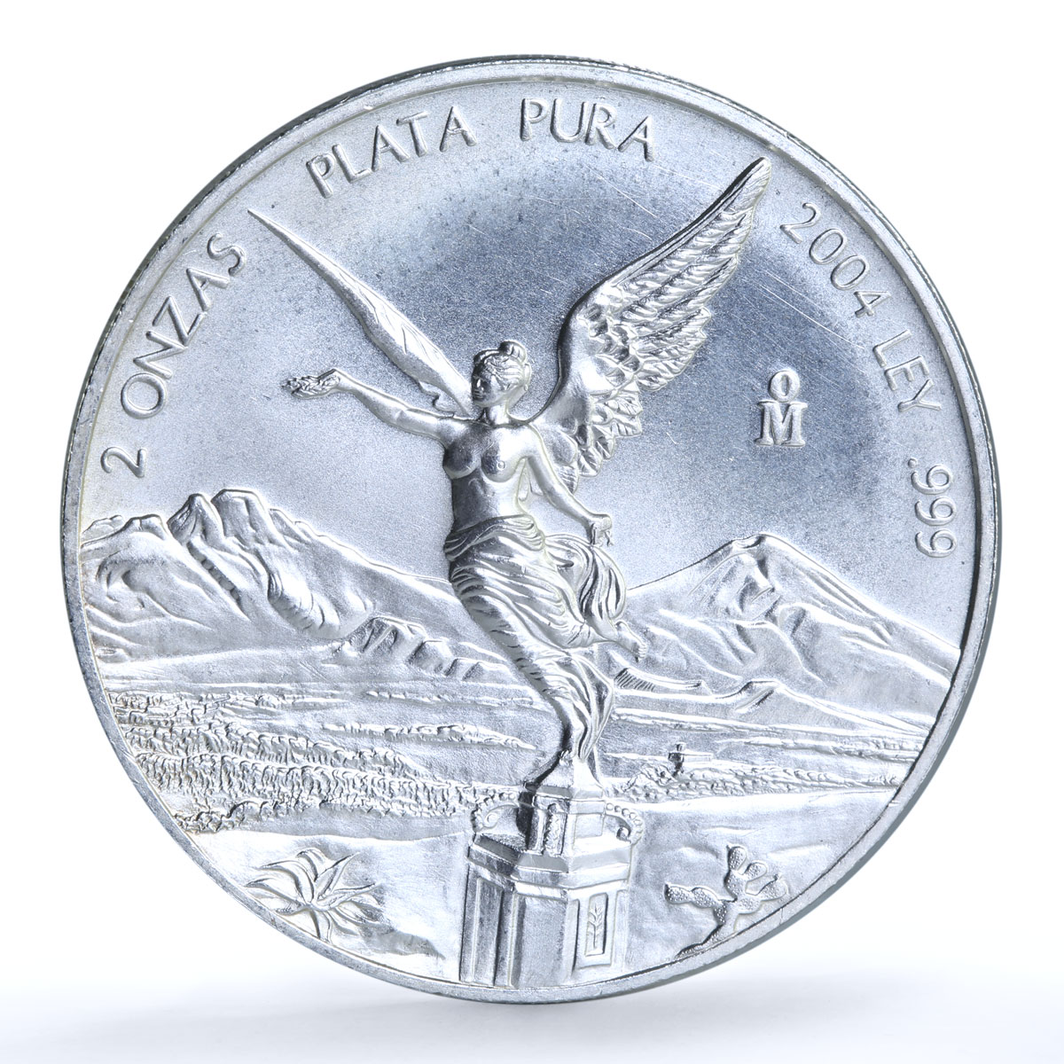 Mexico 2 onzas Libertad Angel of Independence KM-614 Bullion silver coin 2004