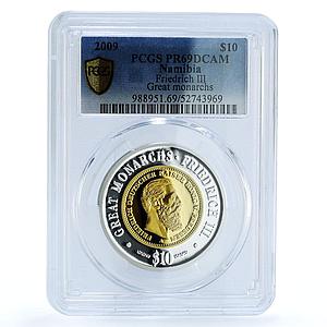 Namibia 10 dollars Friedrich III Germany KM-34 Monarchs PR 69 PCGS Ag coin 2009