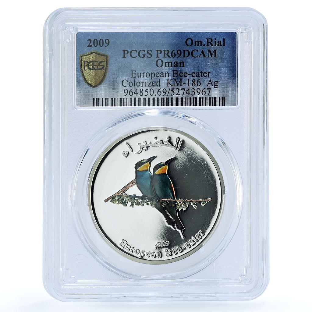 Oman 1 rial European Bee Eater KM-186 Bird Fauna PR 69 PCGS silver coin 2009 Oman 1 rial European Bee Eater KM-186 Bird Fauna PR 69 PCGS silver coin 2009
