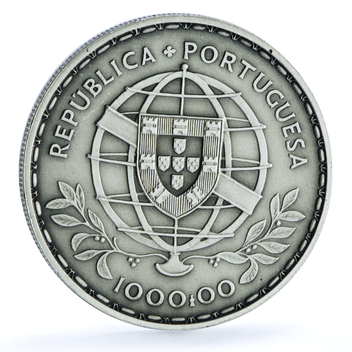 Portugal 1000 escudos Louis de Camoes KM-611 Poet Literature silver coin 1981