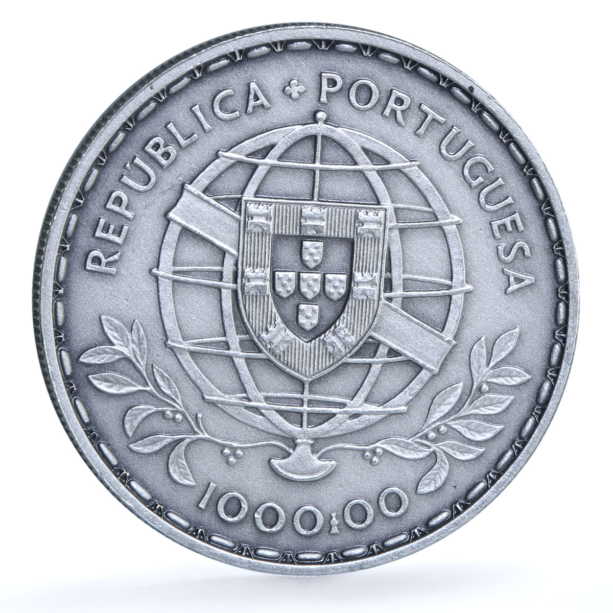 Portugal 1000 escudos Louis de Camoes KM-611 Poet Literature silver coin 1981