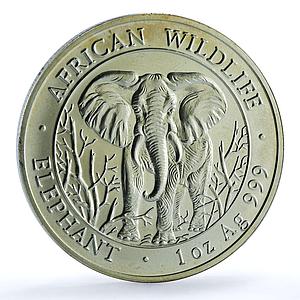 Somalia 1000 shillings Elephant KM-183 African Wildlife Bullion silver coin 2004