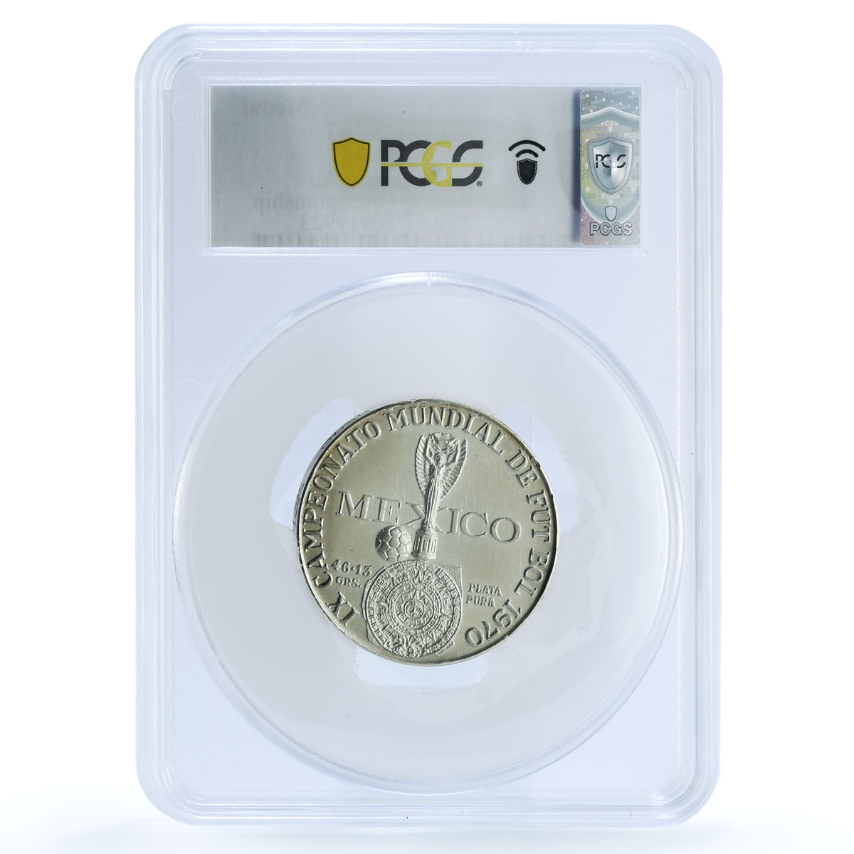 Mexico Football World Cup Juego Pelota Grove-1082a SP67 PCGS silver medal 1970