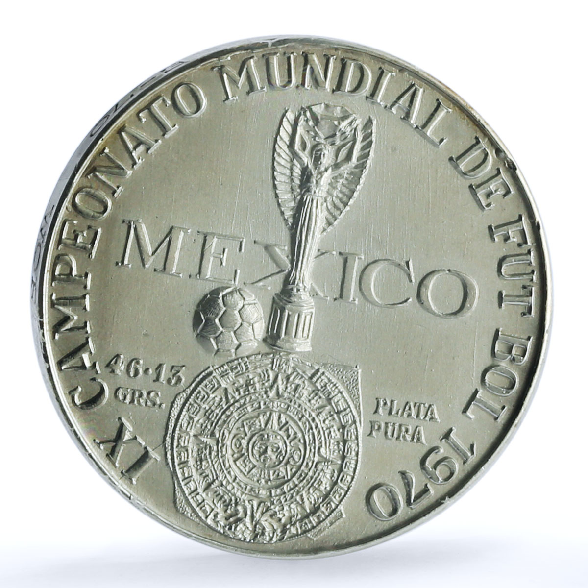Mexico Football World Cup Juego Pelota Grove-1082a SP67 PCGS silver medal 1970