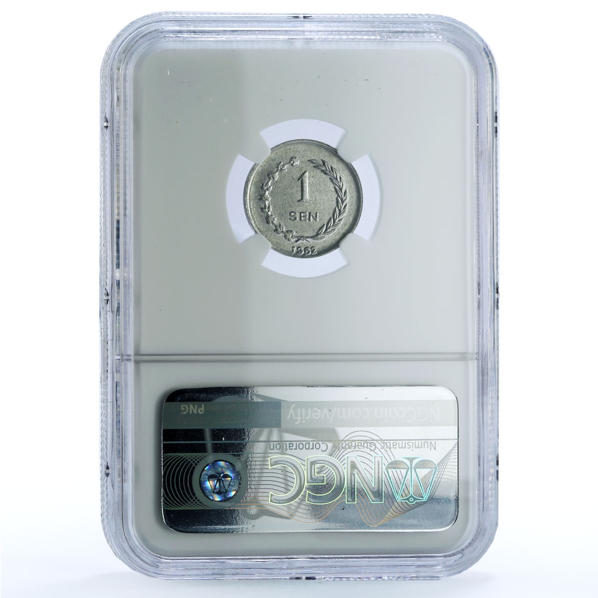 Indonesia 1 sen Irian Barat Sukarno Plain Edge MS 65 NGC aluminum coin 1962 Indonesia 1 sen Irian Barat Sukarno Plain Edge MS 65 NGC aluminum coin 1962