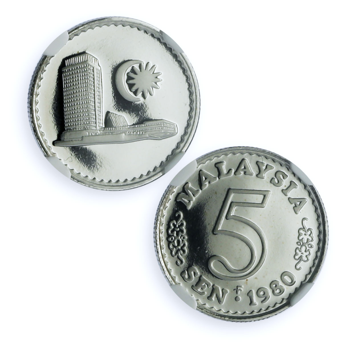 Malaysia 5 sen Parliament House KM-2 Building PF 69 NGC CuNi coin 1980 Malaysia 5 sen Parliament House KM-2 Building PF 69 NGC CuNi coin 1980