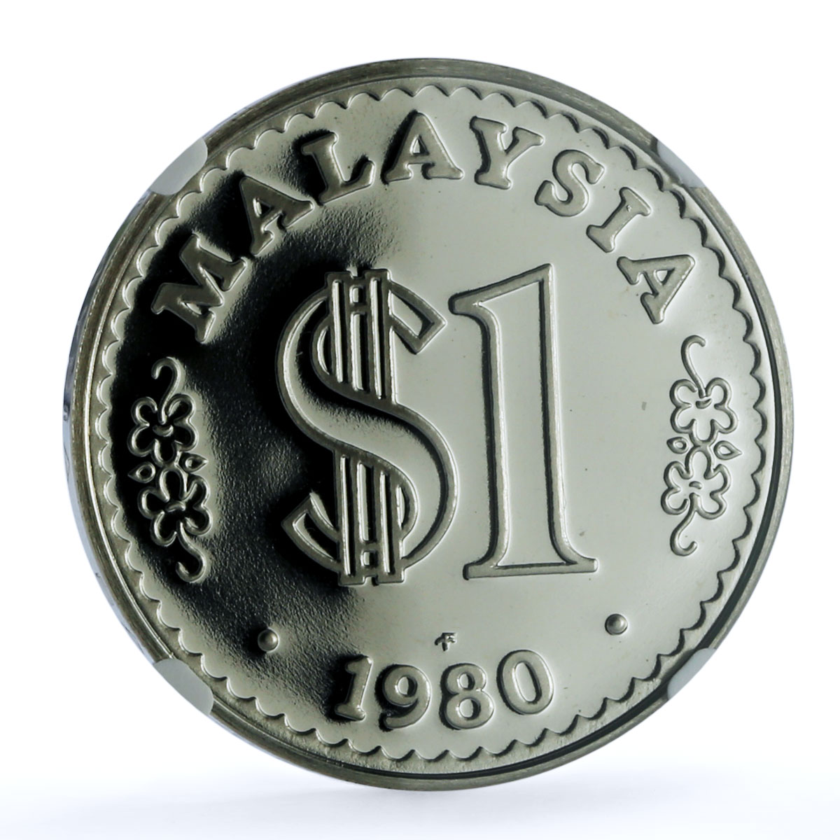 Malaysia 1 ringgit Bank Negara KM-27a Building PF 69 NGC silver coin 1979