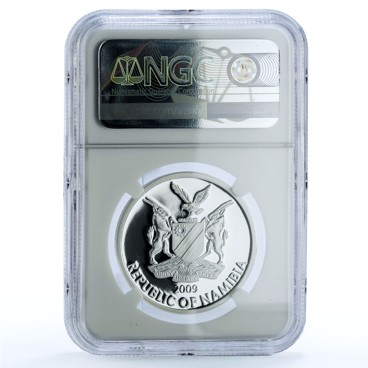 Namibia 10 dollars Wilhelm II Germany KM-35 Monarchs PF 69 NGC silver coin 2009