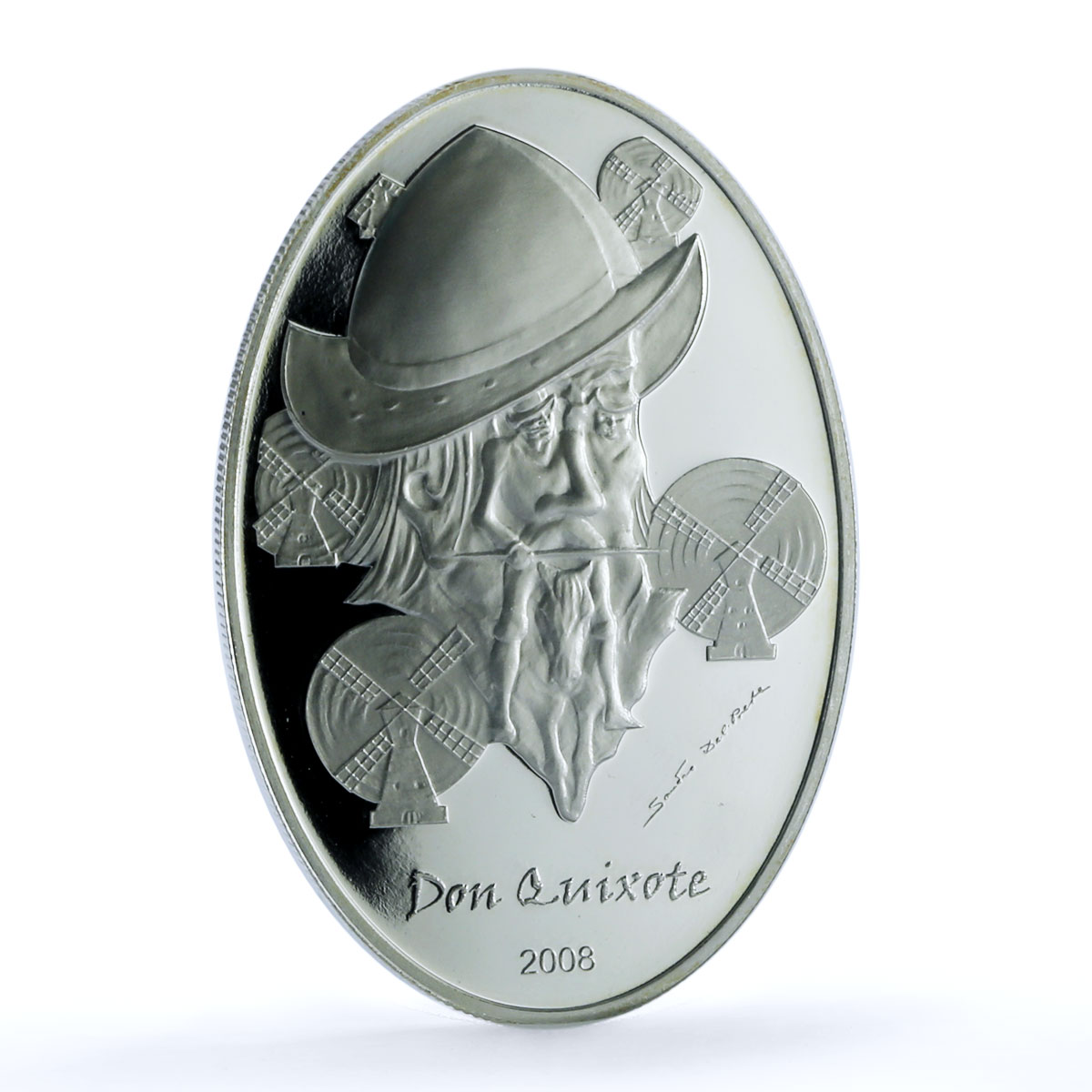 Palau 5 dollars Don Quixote Cervantes KM-168 Literature PF 69 NGC Ag coin 2008 Palau 5 dollars Don Quixote Cervantes KM-168 Literature PF 69 NGC Ag coin 2008