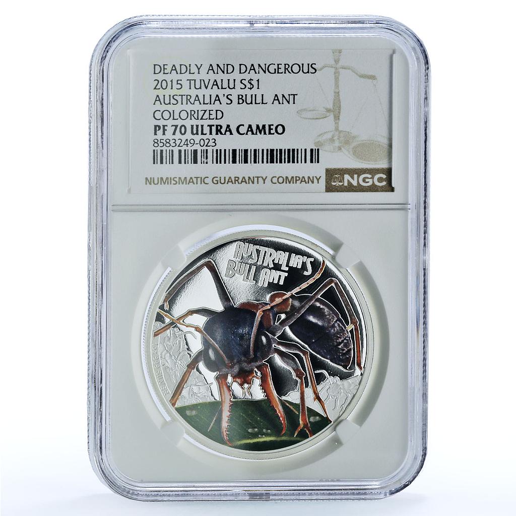Tuvalu 1 dollar Australia Bull Ant Wildlife Fauna PF 70 NGC silver coin 2015 Tuvalu 1 dollar Australia Bull Ant Wildlife Fauna PF 70 NGC silver coin 2015