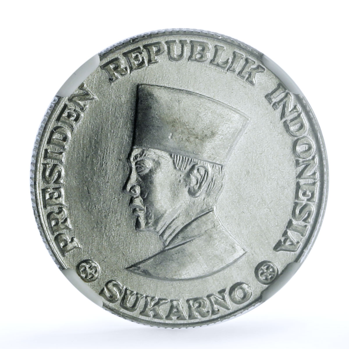Indonesia 50 sen Irian Barat Sukarno KM-9 MS 64 NGC aluminum coin 1962 Indonesia 50 sen Irian Barat Sukarno KM-9 MS 64 NGC aluminum coin 1962