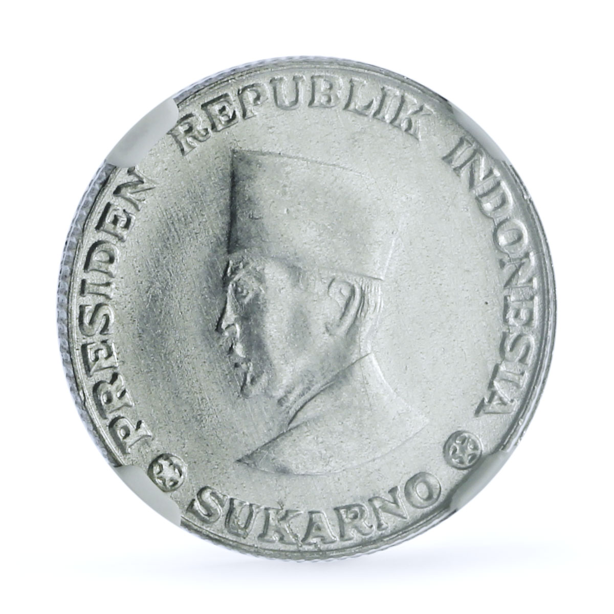 Indonesia 25 sen Irian Barat Reeded Wheel Mark KM-8.1 NGC aluminum coin 1962 Indonesia 25 sen Irian Barat Reeded Wheel Mark KM-8.1 NGC aluminum coin 1962