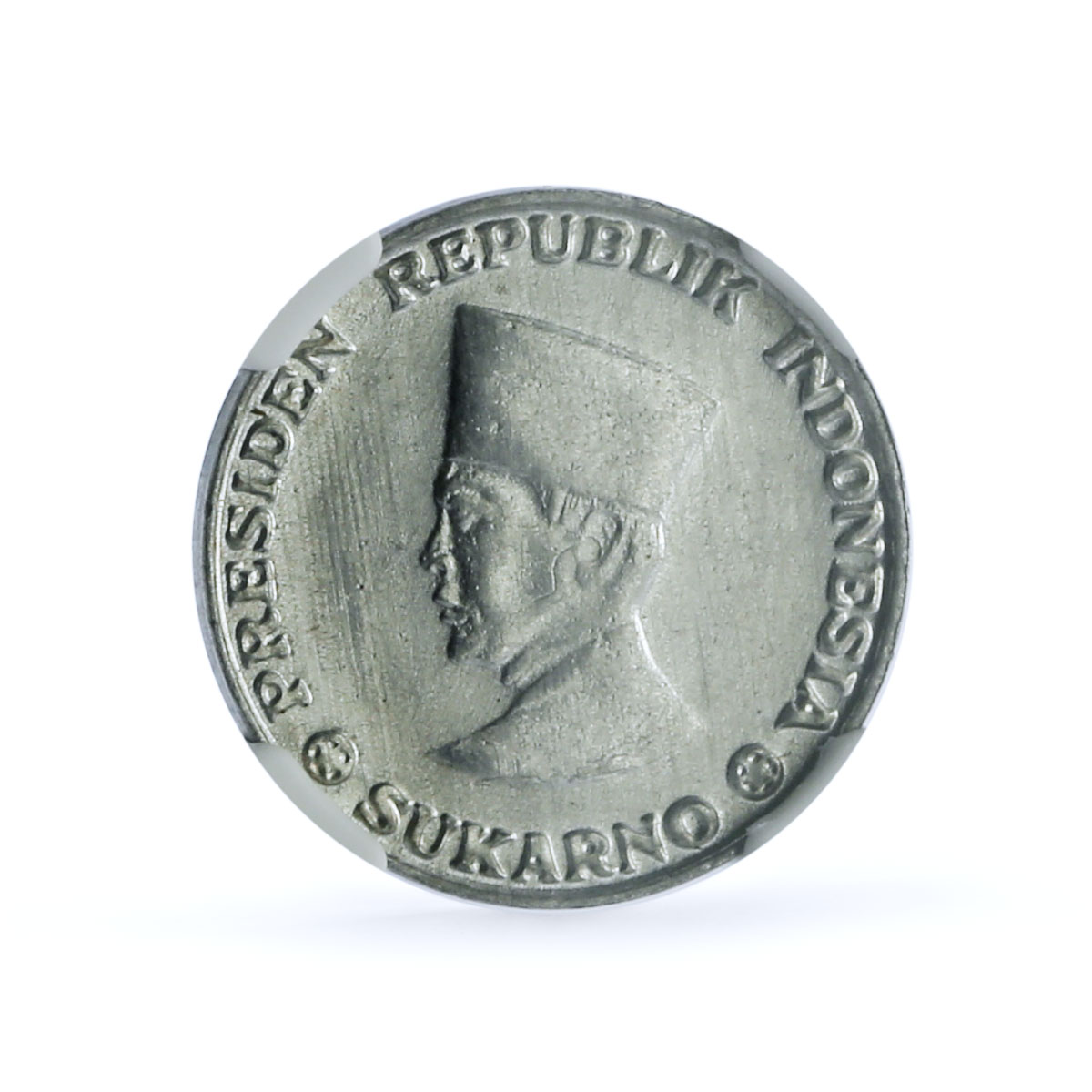 Indonesia 5 sen Irian Barat Sukarno Plain Edge KM-6 MS 64 NGC aluminum coin 1962 Indonesia 5 sen Irian Barat Sukarno Plain Edge KM-6 MS 64 NGC aluminum coin 1962