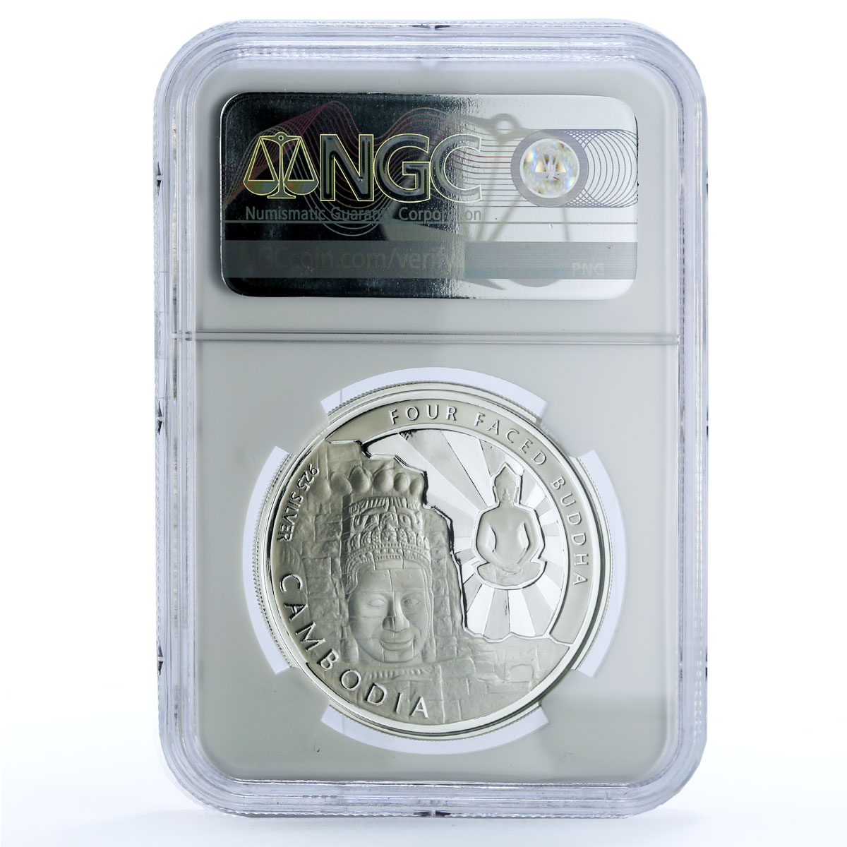 Cambodia 3000 riels Four Face Buddha KM-100 Religion PF 70 NGC silver coin 2001 Cambodia 3000 riels Four Face Buddha KM-100 Religion PF 70 NGC silver coin 2001