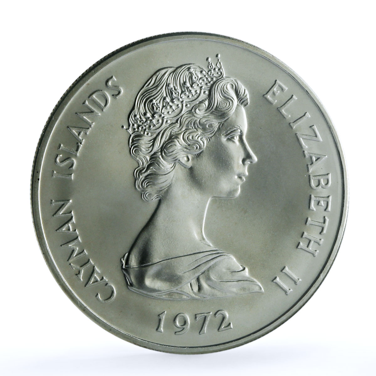 Cayman Islands 25 dollars Wedding Elizabeth II Philip MS 67 NGC silver coin 1972