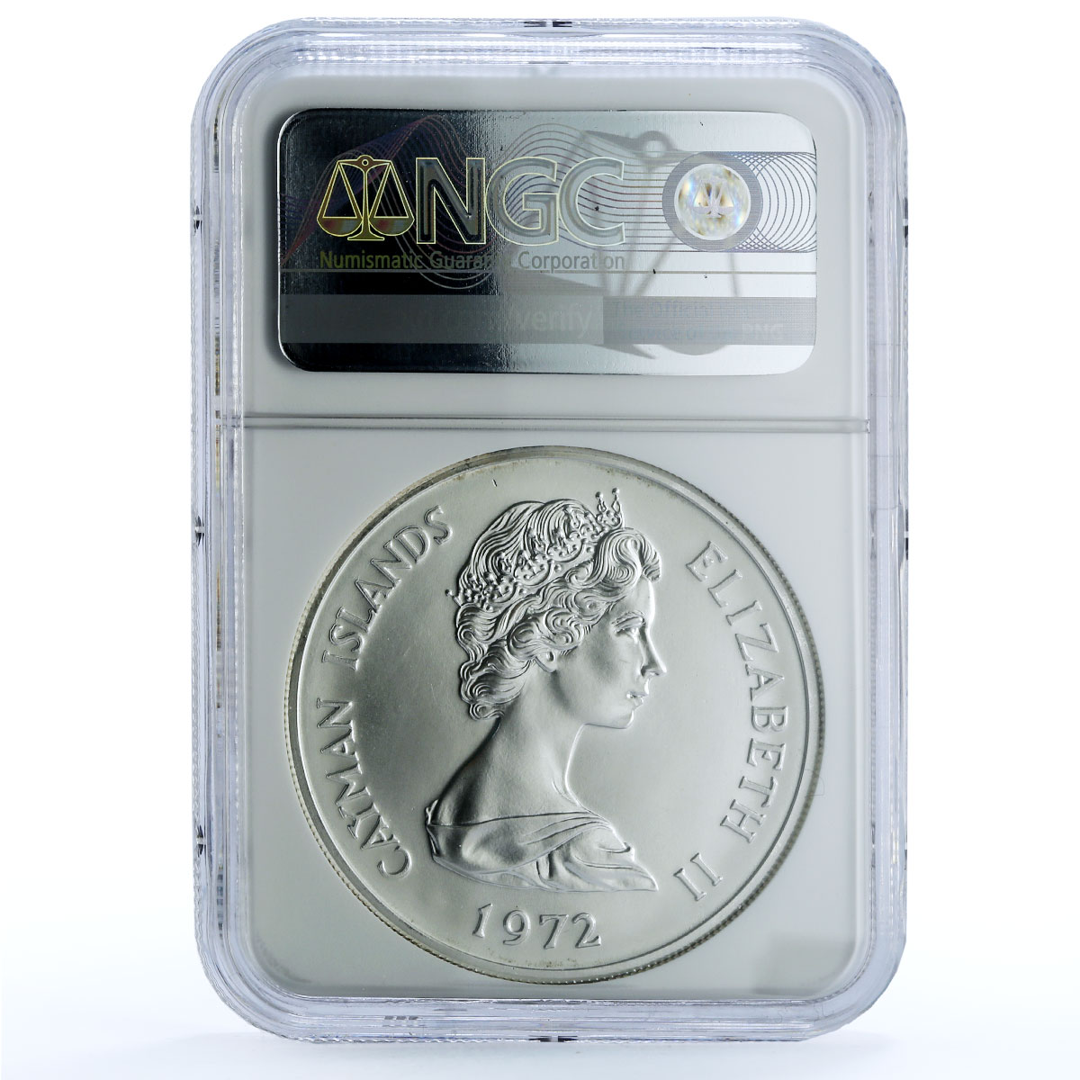 Cayman Islands 25 dollars Wedding Elizabeth II Philip MS 68 NGC silver coin 1972 Cayman Islands 25 dollars Wedding Elizabeth II Philip MS 68 NGC silver coin 1972