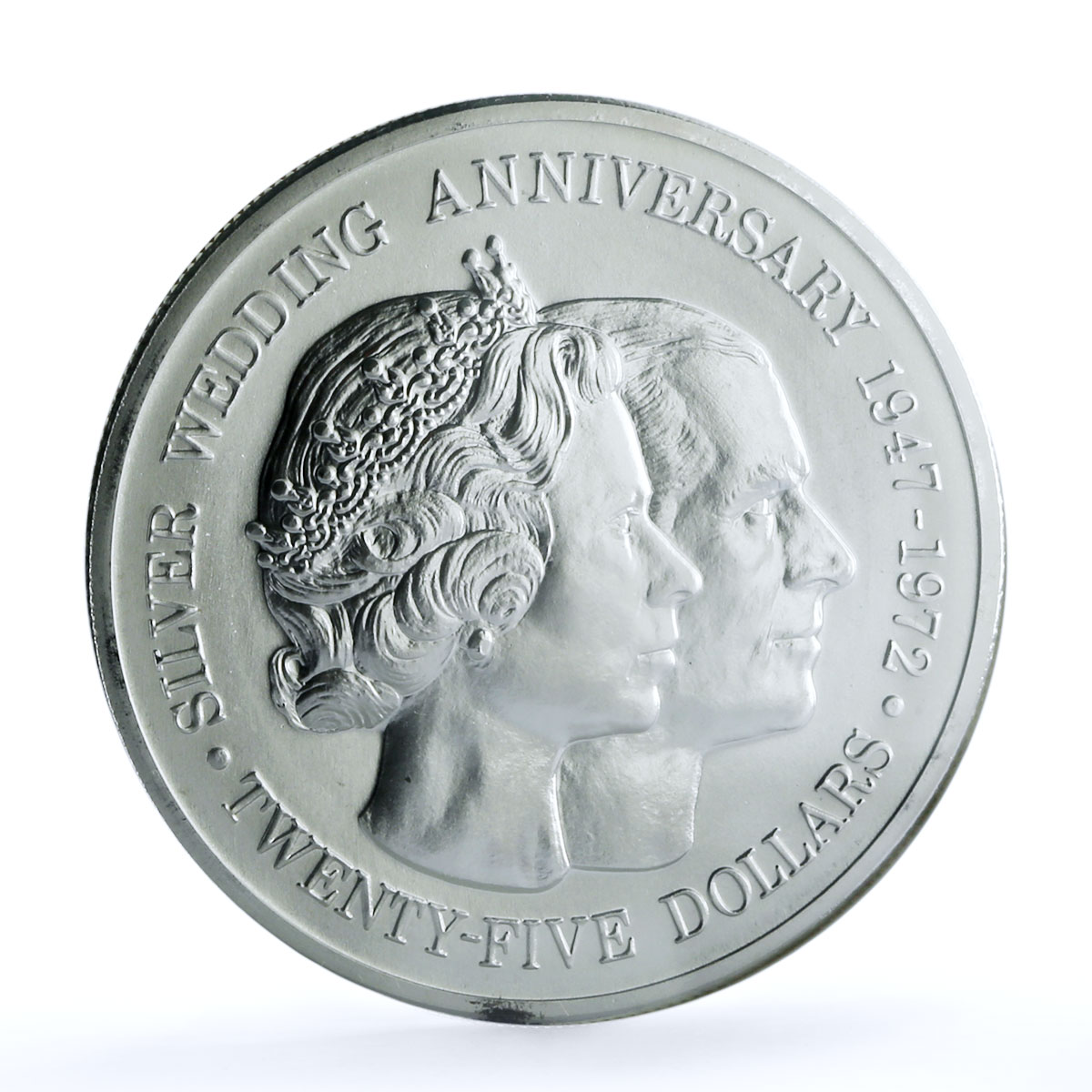 Cayman Islands 25 dollars Wedding Elizabeth II Philip MS 68 NGC silver coin 1972 Cayman Islands 25 dollars Wedding Elizabeth II Philip MS 68 NGC silver coin 1972