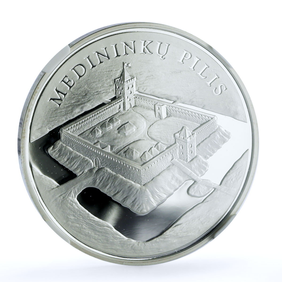 Lithuania 50 litu Medininkai Castle KM-149 Architecture PF 70 NGC Ag coin 2006
