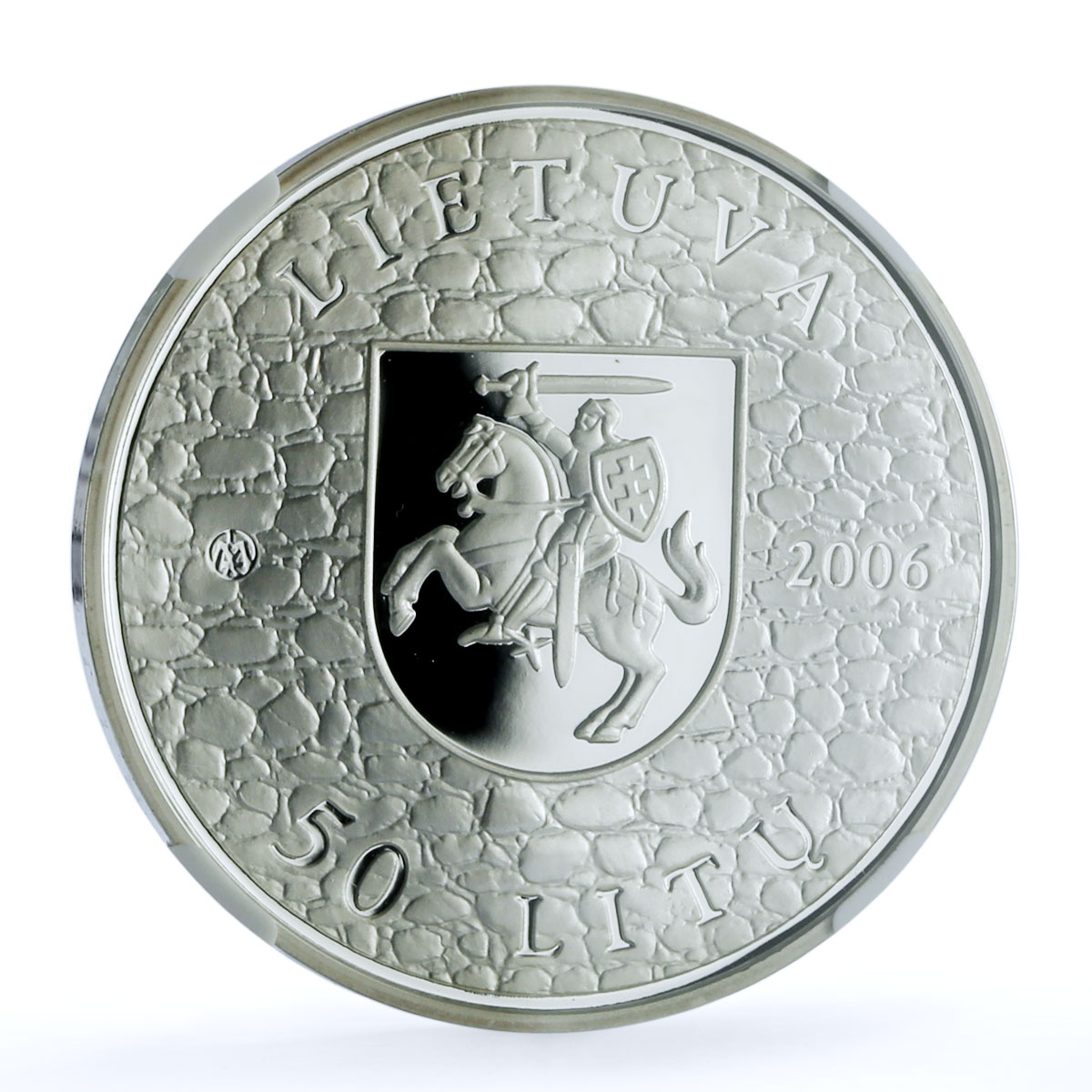 Lithuania 50 litu Medininkai Castle KM-149 Architecture PF 70 NGC Ag coin 2006