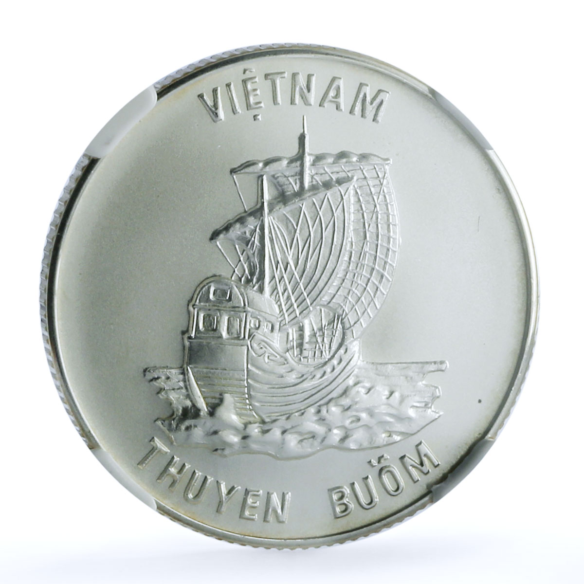 Vietnam 100 dong Junk KM-18 Ship Clipper MS 70 NGC silver coin 1986