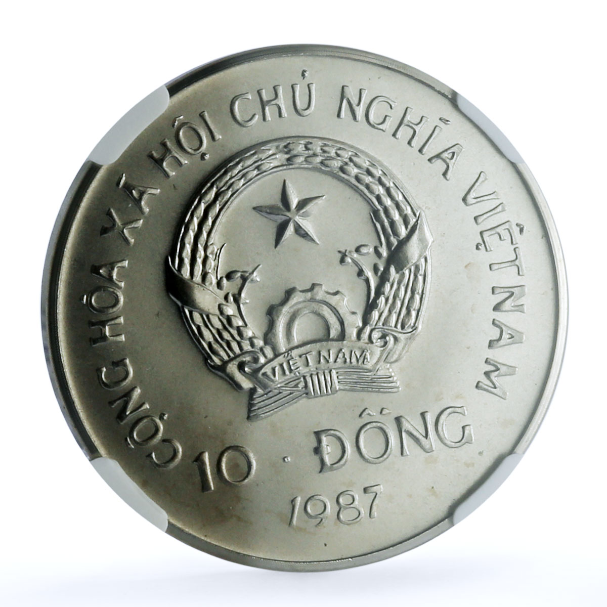 Vietnam 10 dong Orangutan KM-28 Monkey Wildlife Fauna MS 69 NGC CuNi coin 1987 Vietnam 10 dong Orangutan KM-28 Monkey Wildlife Fauna MS 69 NGC CuNi coin 1987