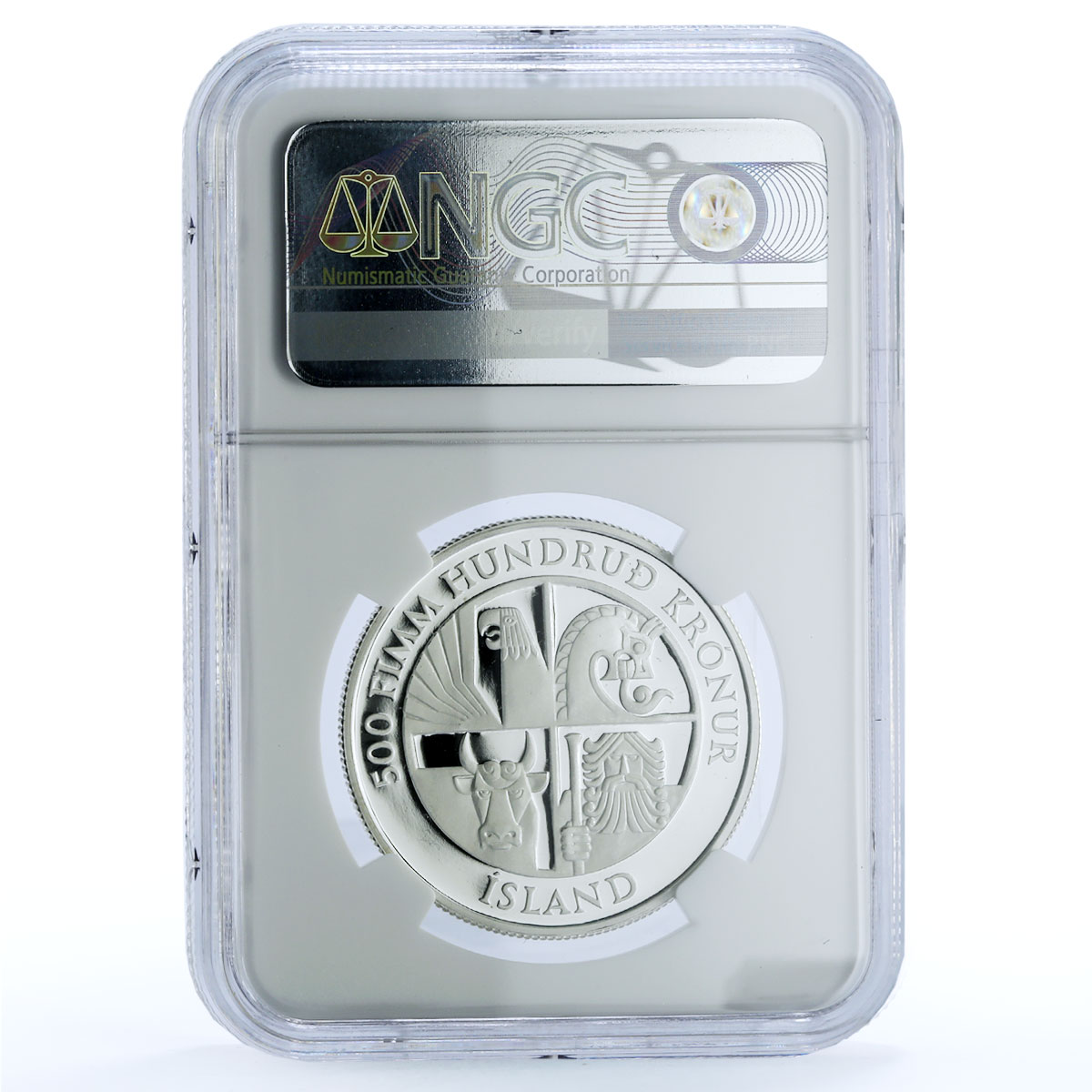 Iceland 500 kronur First Settlement KM-20 Woman Cow PF 68 NGC silver coin 1974 Iceland 500 kronur First Settlement KM-20 Woman Cow PF 68 NGC silver coin 1974