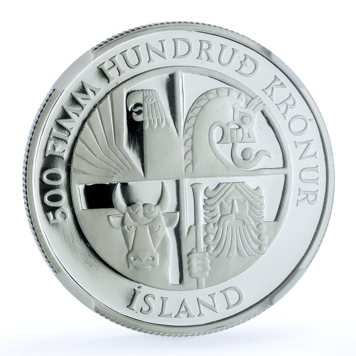 Iceland 500 kronur First Settlement KM-20 Woman Cow PF 68 NGC silver coin 1974 Iceland 500 kronur First Settlement KM-20 Woman Cow PF 68 NGC silver coin 1974