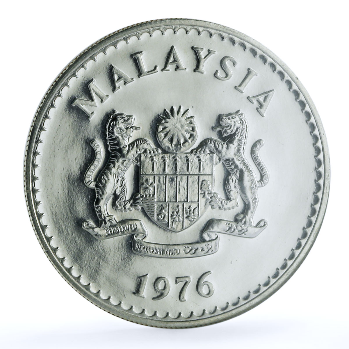 Malaysia 25 ringgit Hornbill KM-20 Bird Wildlife Fauna PF67 NGC silver coin 1976